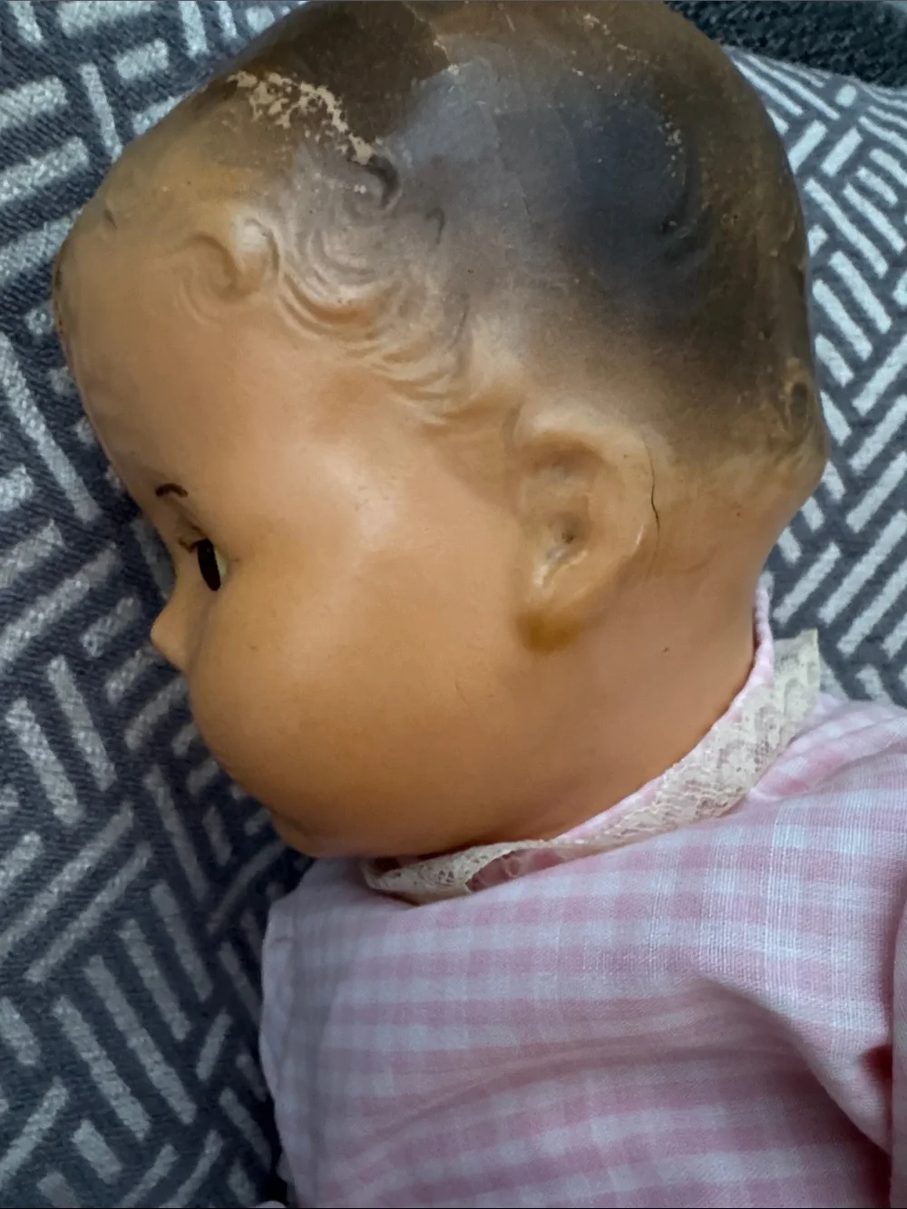 Vintage Creepy 1930’s Composition Baby Doll with teeth